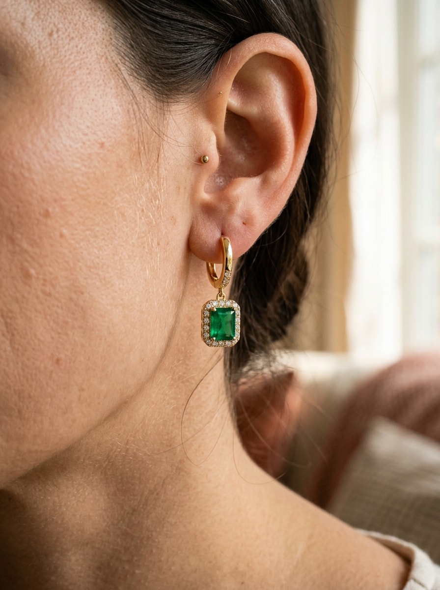 Diamond drop earrings