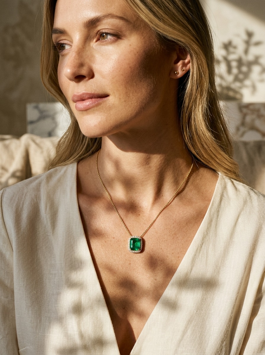 Client with necklace